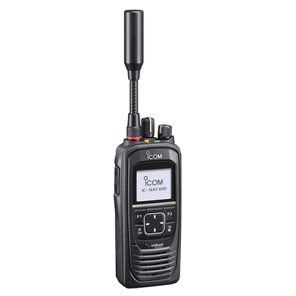 Icom SAT100 Satellite PTT Two-Way Radio | Display & Limited Keypad