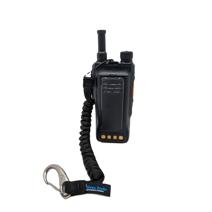 Cetacea NMSMCT2 Two Way Radio Lanyard - Robust Coiled Webbing - Black - Atlantic Radio Communications Corp.